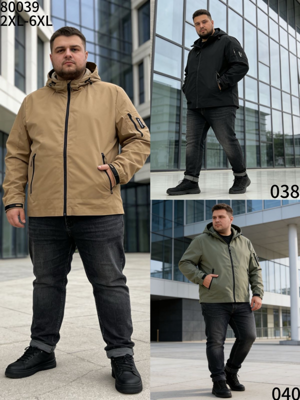 Kurtka męska cienka Roz 2XL-6XL, 1 Kolor Paczka 5 szt